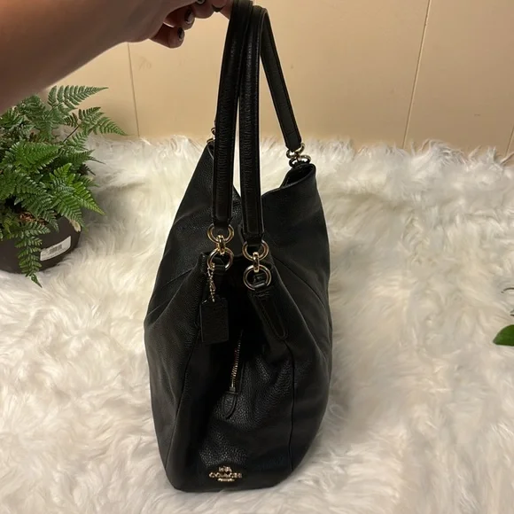 Coach Black Leather Hobo Tote Bag - Picture 5 of 11